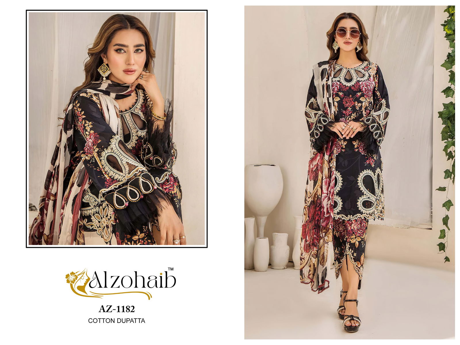 Alzohaib Az 1182 Cotton Printed Pakistani Suits Wholesale Shop In Surat